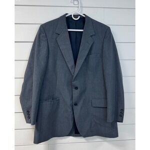 Hunter Haig Mens Grey Pinstripe 3 Piece Suit Blazer Vest Trousers USA Made